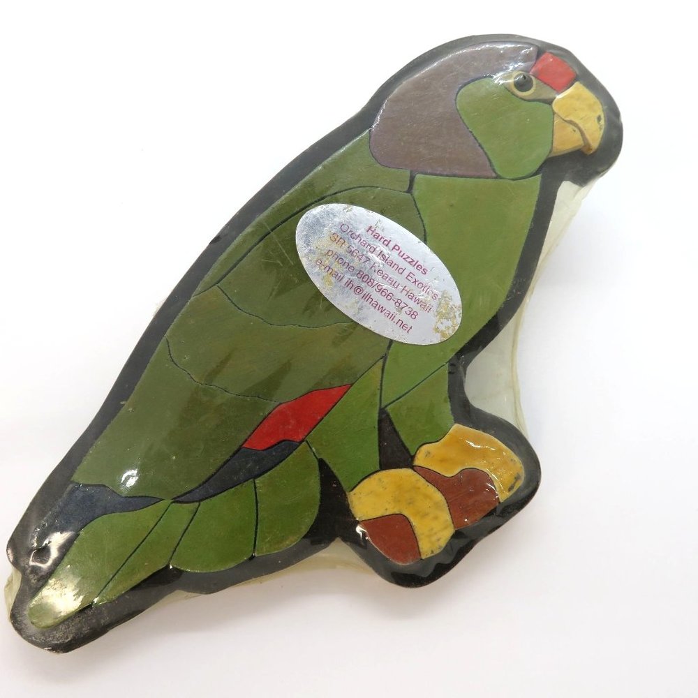 Vintage Wooden Parrot Puzzle Small 8 x 4 Made in Hawaii New Old Stock